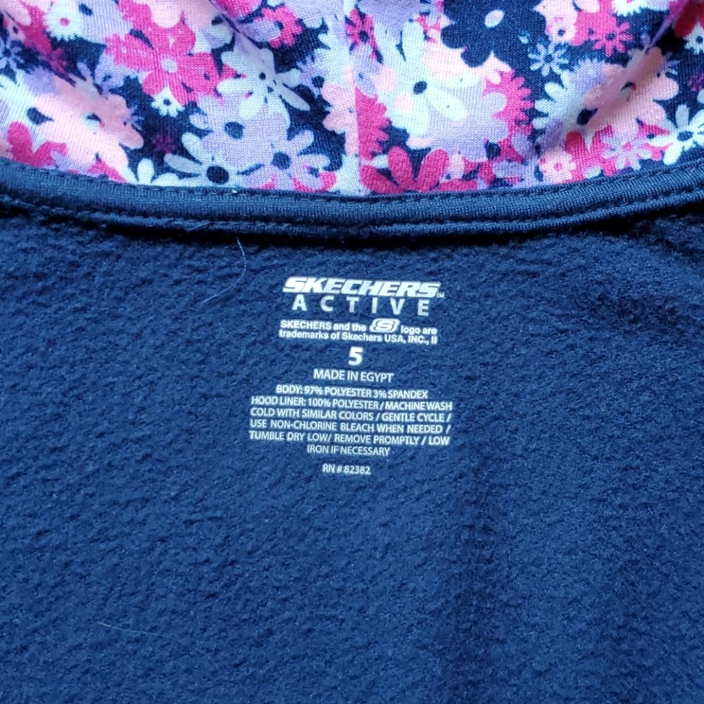 Girls Skechers blue hooded jacket size 5 - Picture 4 of 4